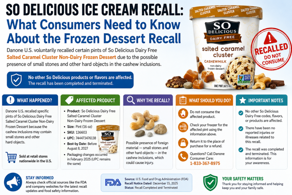 So Delicious Ice Cream Recall: What Consumers Need to Know About the Frozen Dessert Recall 1 So Delicious Ice Cream Recall