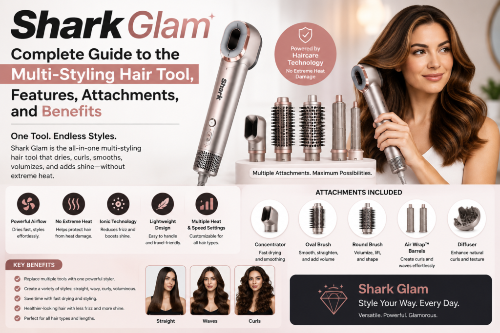 Shark Glam: Complete Guide to the Multi-Styling Hair Tool, Features, Attachments, and Benefits 1 Shark Glam